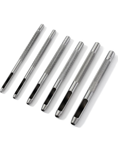 Juego de Punch de Agujeros de Cuero UNCO 6 Piezas Acero 1.5-4mm