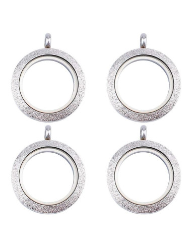 Set de 4 Colgantes Redondos WANDIC de Acero Inoxidable Mate 25mm