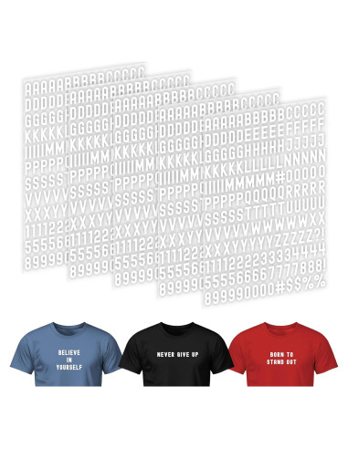 Letras de Planchar Vinilo Blanco Dolmifapro 0.8" 895 Piezas