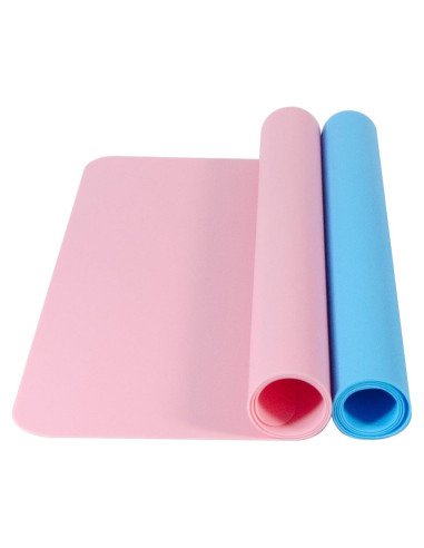 Alfombrillas de Silicona DESKEMAI 40 x 30 cm 2-Pack Azul Rosa