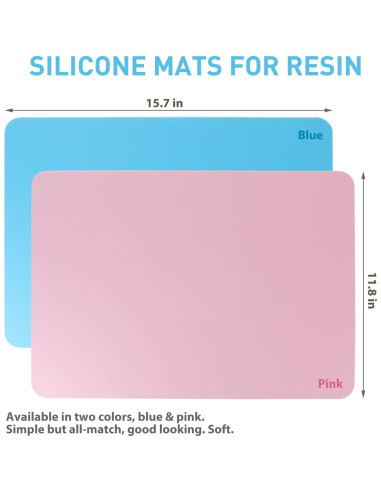 Alfombrillas de Silicona DESKEMAI 40 x 30 cm 2-Pack Azul Rosa