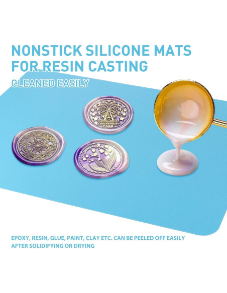 Alfombrillas de Silicona DESKEMAI 40 x 30 cm 2-Pack Azul Rosa