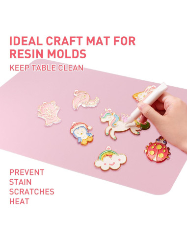 Alfombrillas de Silicona DESKEMAI 40 x 30 cm 2-Pack Azul Rosa