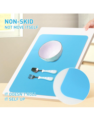 Alfombrillas de Silicona DESKEMAI 40 x 30 cm 2-Pack Azul Rosa