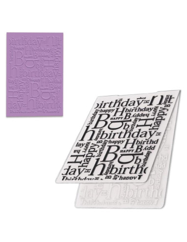 Carpeta de Embossing 3D Hying Feliz Cumpleaños 14.5x10.5cm