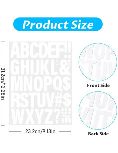 Letras Termoadhesivas AXEN 10 Hojas 5.08 cm Vinilo Blanco 2