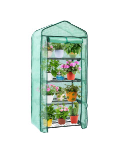 Invernadero Mini Ohuhu 4 Niveles PE 75.4x50x158 CM Portátil