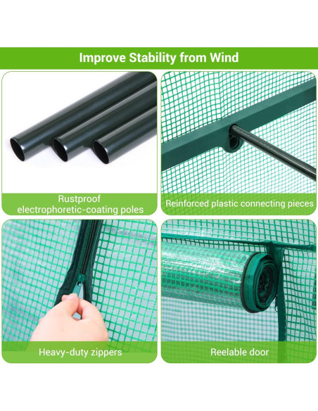 Invernadero Mini Ohuhu 4 Niveles PE 75.4x50x158 CM Portátil