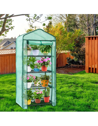 Invernadero Mini Ohuhu 4 Niveles PE 75.4x50x158 CM Portátil