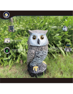 Búho Solar Ugold con Detección de Movimiento y Cabeza Rotativa 2