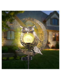 Luces Solares de Jardín Búho BALGELI 23.5x11.9cm Decorativas
