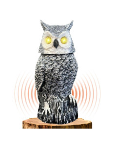 Búho de Nieve Solar Ugold 37.5 cm con Ojos Brillantes