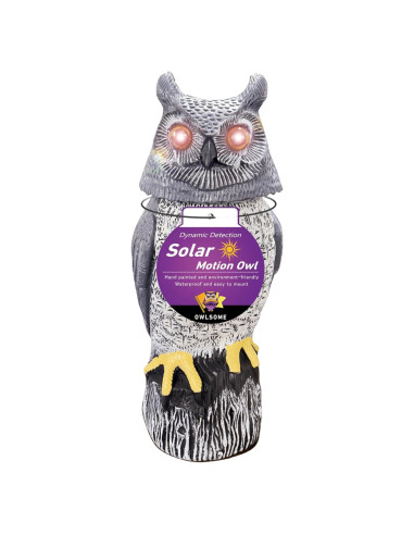 Búho Solar Owlsome con Ojos Intermitentes y Sonido - 42.7 cm