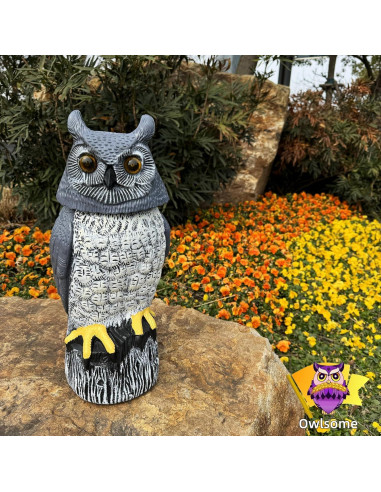 Búho Solar Owlsome con Ojos Intermitentes y Sonido - 42.7 cm