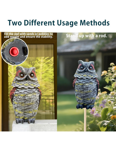 Búho Disuasor Solar WESTBOAT 20.5 cm Resina Exterior