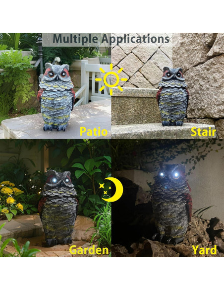 Búho Disuasor Solar WESTBOAT 20.5 cm Resina Exterior