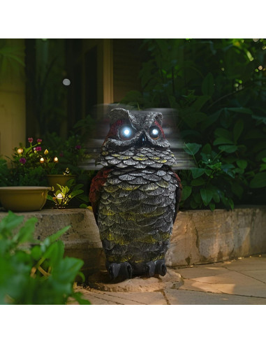 Búho Disuasor Solar WESTBOAT 20.5 cm Resina Exterior