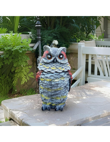 Búho Disuasor Solar WESTBOAT 20.5 cm Resina Exterior