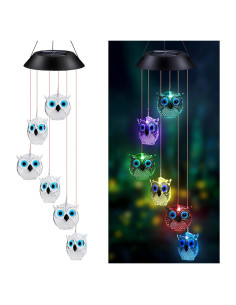 Campanas de Viento LED Wjiang Solar Multicolor para Jardín