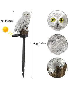 Luz Solar de Jardín DOUBLE 2 C Estaca Búho LED Impermeable 2