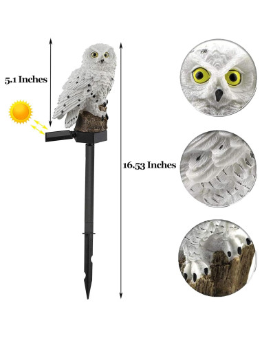 Luz Solar de Jardín DOUBLE 2 C Estaca Búho LED Impermeable