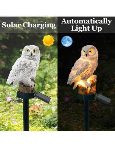 Luz Solar de Jardín DOUBLE 2 C Estaca Búho LED Impermeable