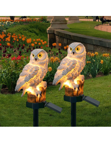 Luz Solar de Jardín DOUBLE 2 C Estaca Búho LED Impermeable