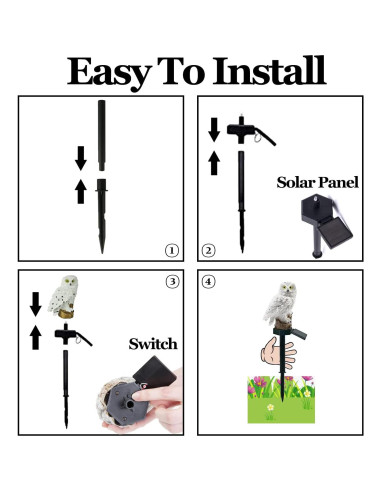 Luz Solar de Jardín DOUBLE 2 C Estaca Búho LED Impermeable