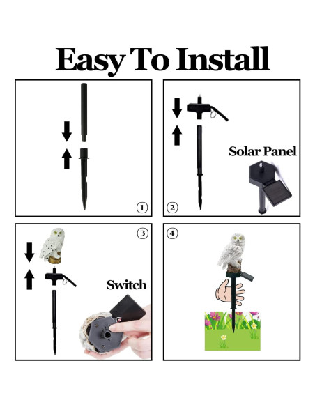 Luz Solar de Jardín DOUBLE 2 C Estaca Búho LED Impermeable