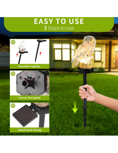 Luz Solar de Jardín XURLEQ Búho Decorativa LED 300g