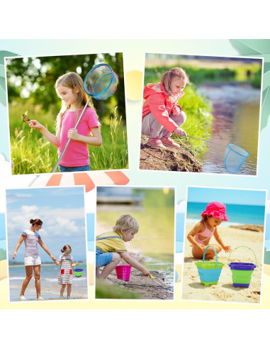 Paquete de 2 Redes de Pesca Telescópicas Hoemwarm con Cubo