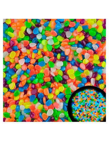 800 Piedras Luminiscentes Brillantes para Jardín y Acuario