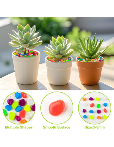 800 Piedras Luminiscentes Brillantes para Jardín y Acuario