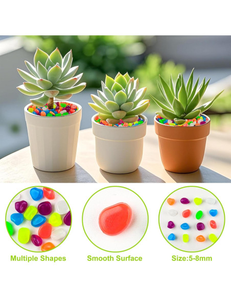 800 Piedras Luminiscentes Brillantes para Jardín y Acuario