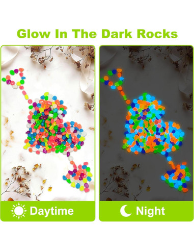 800 Piedras Luminiscentes Brillantes para Jardín y Acuario