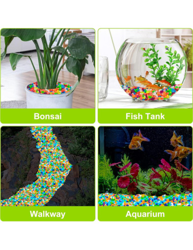 800 Piedras Luminiscentes Brillantes para Jardín y Acuario