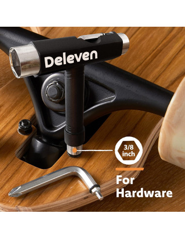 Herramienta de Skate Deleven Todo en Uno Ligera Negra