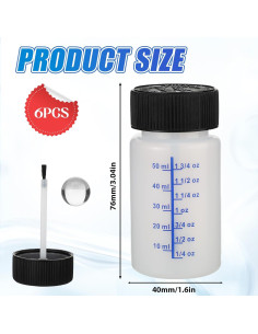 Paquete de 6 Botellas de Retoque de Pintura 60ml con Pincel 2