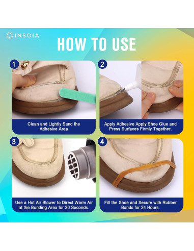 Kit de Reparación de Suelas de Zapatos INSOIA 30 ml Impermeable