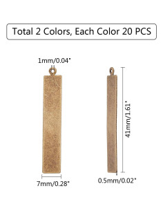 Plantillas de Grabado de Latón PH PandaHall 40pcs 4.06x0.51cm 2