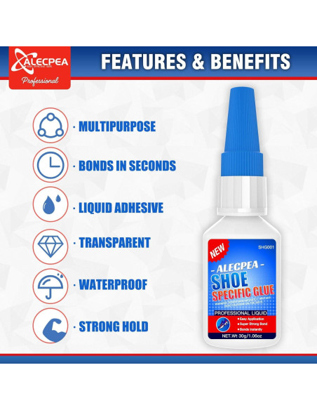 Pegamento para Zapatos ALECPEA 30g - Secado Rápido y Alta Fuerza