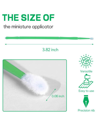 100 Pinceles de Pintura de Retocado Hbxdeco 1.5mm Verde