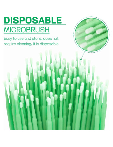 100 Pinceles de Pintura de Retocado Hbxdeco 1.5mm Verde