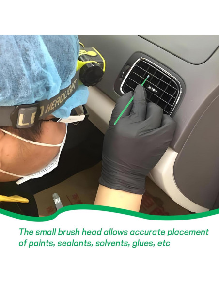 100 Pinceles de Pintura de Retocado Hbxdeco 1.5mm Verde