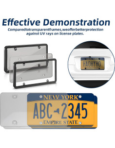 Cubierta de Placa de Licencia Negra SEARART Universal 2 Piezas 2