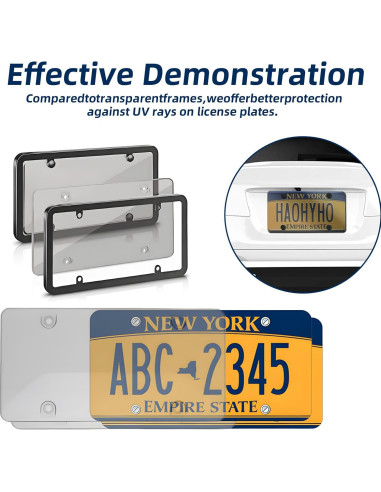 Cubierta de Placa de Licencia Negra SEARART Universal 2 Piezas