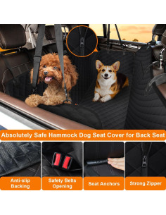 Funda de Asiento para Perros ELONGRIVER Estándar Negra 600D 2