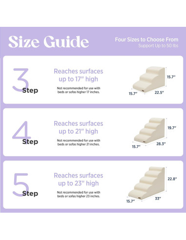 Escalera para Perros Lesure 5 Escalones Beige Antideslizante