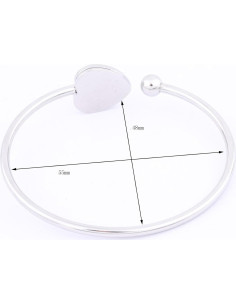 5 Piezas Base de Pulsera Corazón 12mm Acero Inoxidable Reidgaller 2