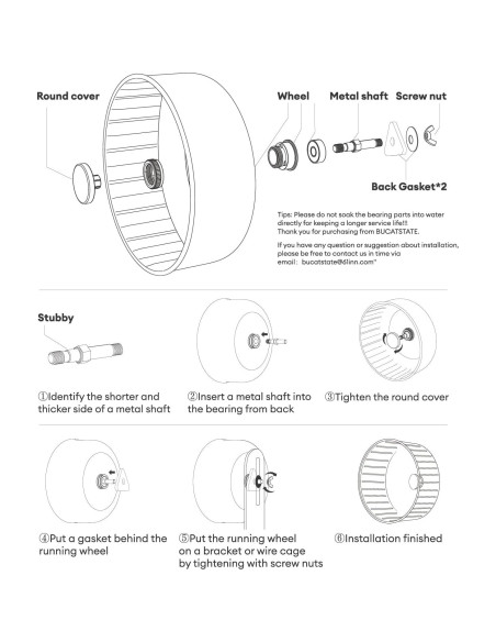 Rueda de Hámster Silenciosa BUCATSTATE 17 cm para Roedores